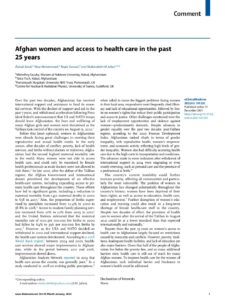Afghan women and access to health care in the past 25 years. gennaio 2022